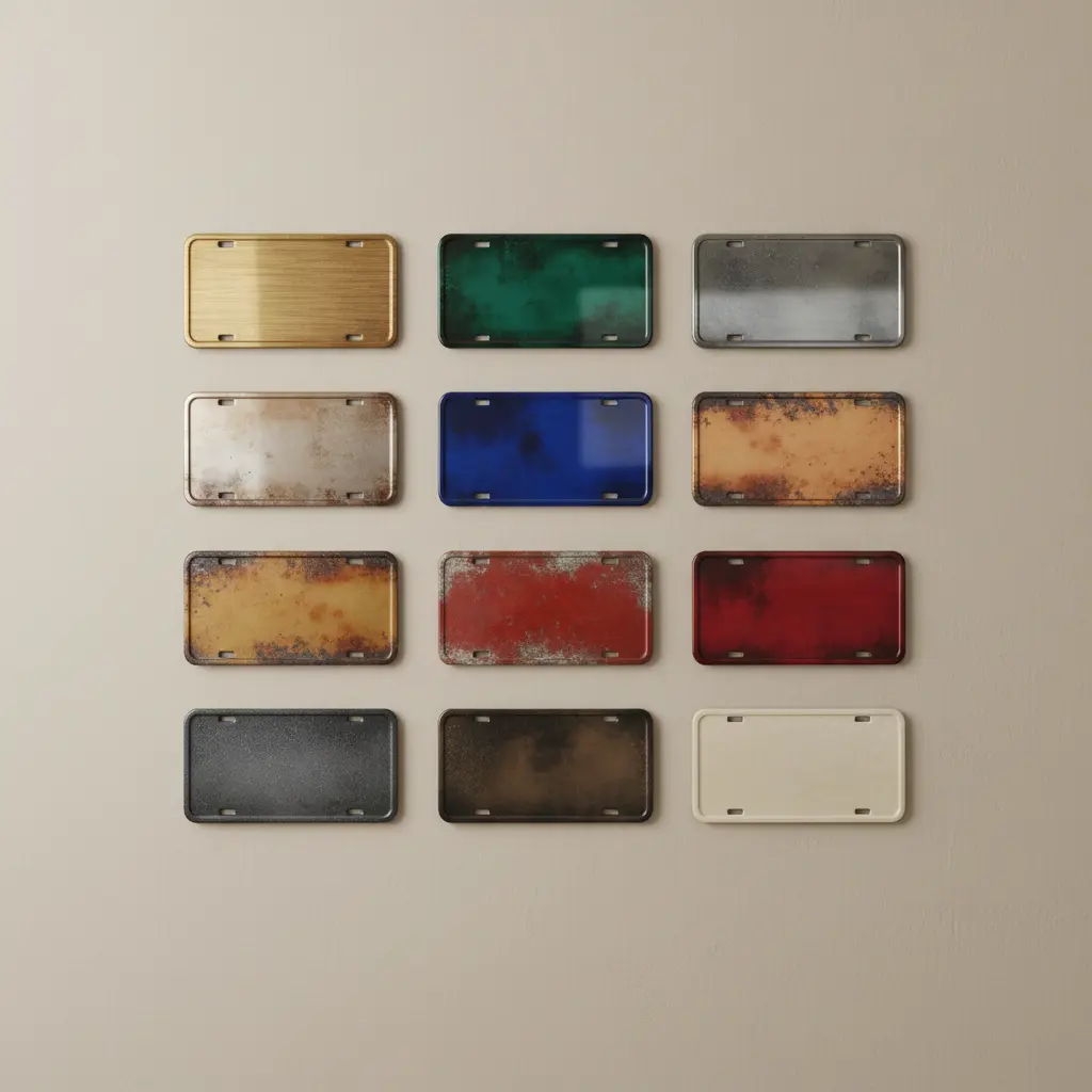 Variety of decorative license plates